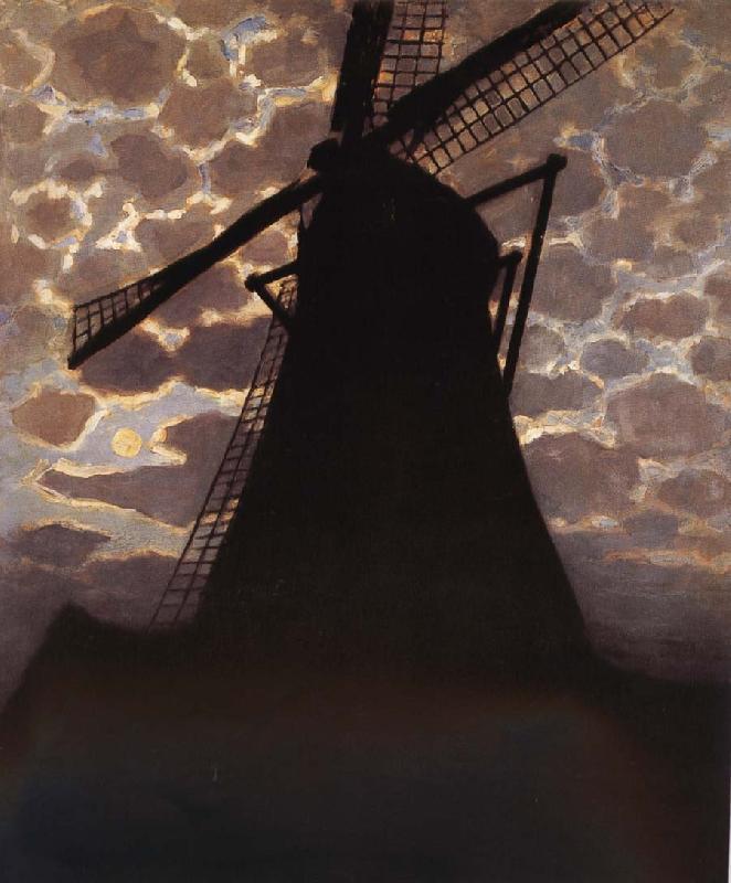 Piet Mondrian Mill under the night oil painting image